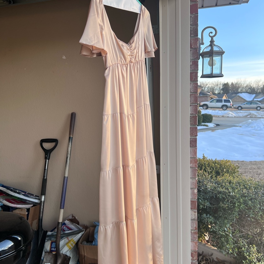 Show Me Your MuMu Light Peach Maxi Dress